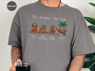 Capybara Vibe Scale Gamer Boba Ramen Relaxing funny shirt - photo 3