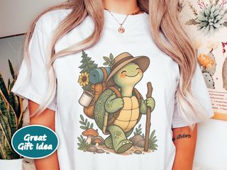 Hiking Turtle With Backpack funny shirt - photo 1
