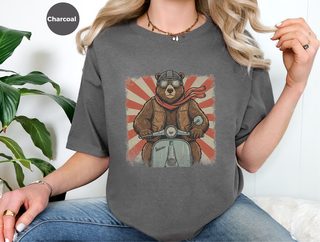 Bear on a Vespa funny shirt - photo 5