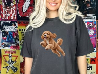 Flying Cavapoo Speed Lines doodle dog shirt - photo 3