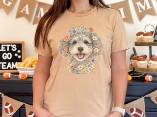 Schnoodle Floral Face doodle dog shirt - photo 7