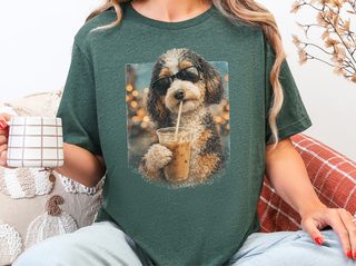 Aussiedoodle Iced Coffee Cool Dog doodle dog shirt - photo 3