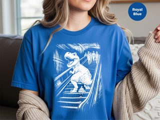 T-Rex Dinosaur Pooping On An Escalator funny shirt - photo 7
