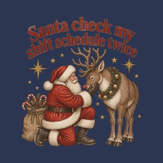 Vintage Santa Reindeer Shift Schedule Santa Claus Shirt Nurse Tee