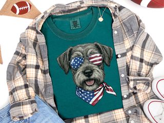 Patriotic Schnoodle Dog Glasses doodle dog shirt - photo 7