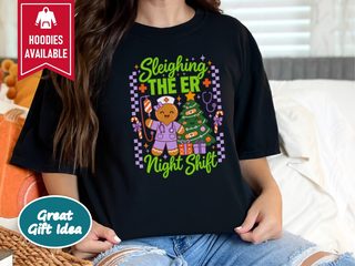 Gingerbread Nurse Er Night Shift funny shirt - photo 3
