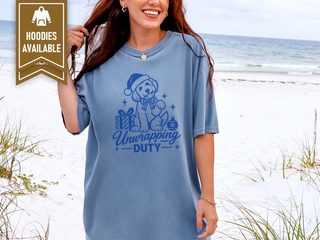 Christmas Goldendoodle Unwrapping Duty doodle dog shirt - photo 7