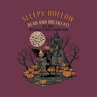 Headless Horseman Dead Breakfast Vintage Halloween Comfort Tee