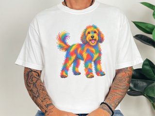 Colorful Rainbow Labradoodle Dog doodle dog shirt - photo 2