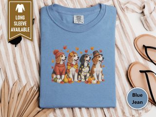 Four Beagle Autumn Dogs doodle dog shirt - photo 5