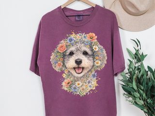 Comfort Colors Schnoodle Floral Face doodle dog shirt - photo 5