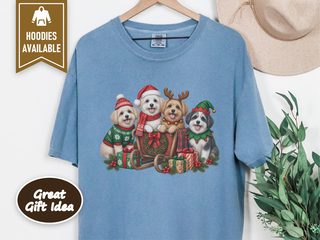 Maltipoo Christmas Sleigh Puppies doodle dog shirt - photo 7