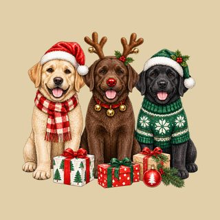 Three Labrador Christmas Dogs Holiday Labrador Retriever Shirt
