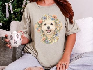 Maltipoo Floral Face doodle dog shirt - photo 8