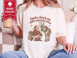Vintage Santa Reindeer Shift Schedule funny shirt - photo 7
