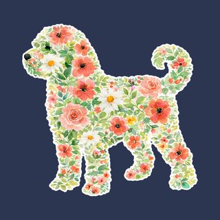 Comfort Colors Schnoodle Floral Silhouette Dog Lover Spring Tee