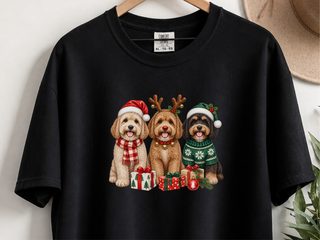 Christmas Cavapoo Trio Presents doodle dog shirt - photo 2
