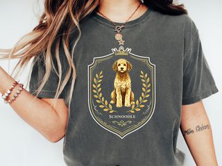 Comfort Colors Schnoodle royal Crest doodle dog shirt - photo 1