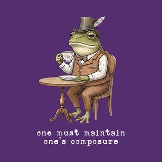 One Must Maintain Composure Stoic Frog Tea Party Funny Tee