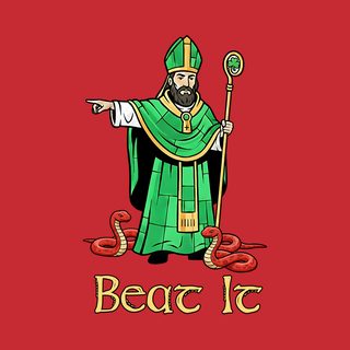 St. Patrick Snake Banisher Hand-Drawn Colored Pencil Irish Tee