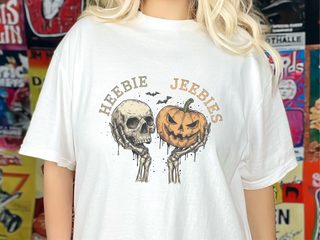 Skull Pumpkin Heebie Jeebies funny shirt - photo 1