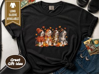 Autumn Sheepadoodles With Pumpkins doodle dog shirt - photo 3