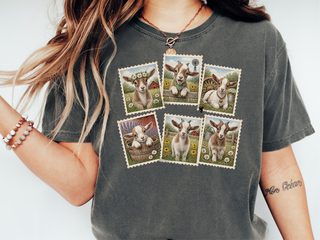 Vintage Stamp Goat Collage funny shirt - photo 1