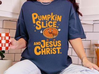 Pumpkin Slice And Jesus Christ funny shirt - photo 7