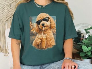 Comfort Colors Goldendoodle Iced Coffee Cool Dog doodle dog shirt - photo 8