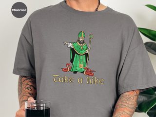 Take a Hike St. Patrick Kicking Out Snakes funny shirt - photo 3