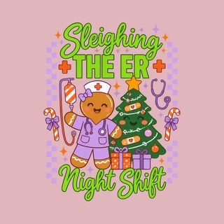 Gingerbread Nurse Er Night Shift Holiday Night Shift Nurse Shirt
