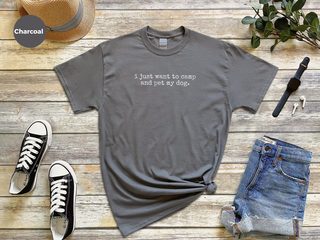 I Just Want To Camp And Pet My Dog funny shirt - photo 2