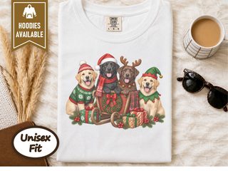 Christmas Labradors Sled Group doodle dog shirt - photo 1