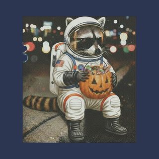 Comfort Colors Raccoon Astronaut Halloween Treat Tee | Funny Space Raccoon Shirt