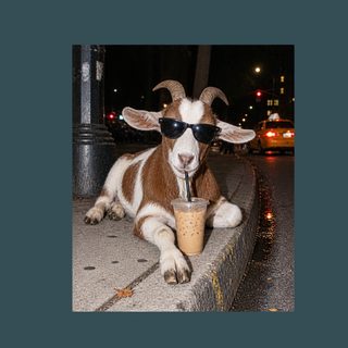 Cool Goat Iced Coffee Funny Goat Shirt Goat Lover Gift T-Shirt