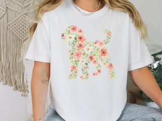 Comfort Colors Golden Doodle Floral Silhouette doodle dog shirt - photo 2