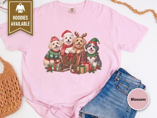 Maltipoo Christmas Sleigh Puppies doodle dog shirt - photo 5