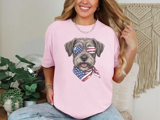 Patriotic Schnoodle Dog Glasses doodle dog shirt - photo 4