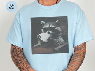 Raccoon Sipping A Cup Of Tea funny shirt - photo 3
