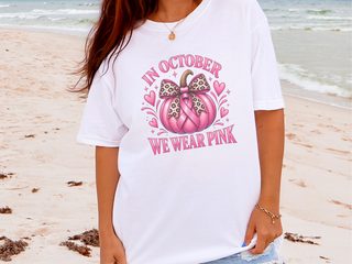 Pink Pumpkin Leopard Bow Ribbon funny shirt - photo 3