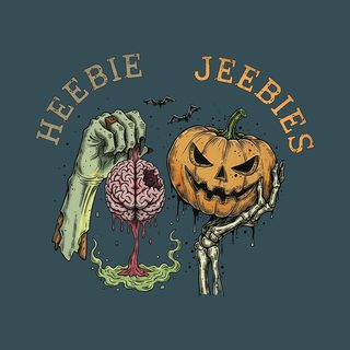 Zombie Brain Pumpkin Heebie Jeebies | Vintage Halloween Horror T-Shirt
