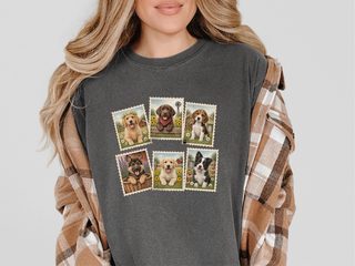 Country Dog Postage Stamps funny shirt - photo 6