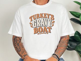 Turkeys Gravy Boat Retro Typography funny shirt - photo 2