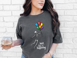 Floating Separated Skeleton Balloons funny shirt - photo 5