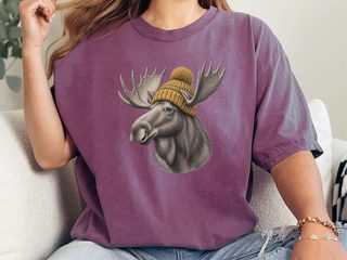 Winter Moose Yellow Beanie funny shirt - photo 7