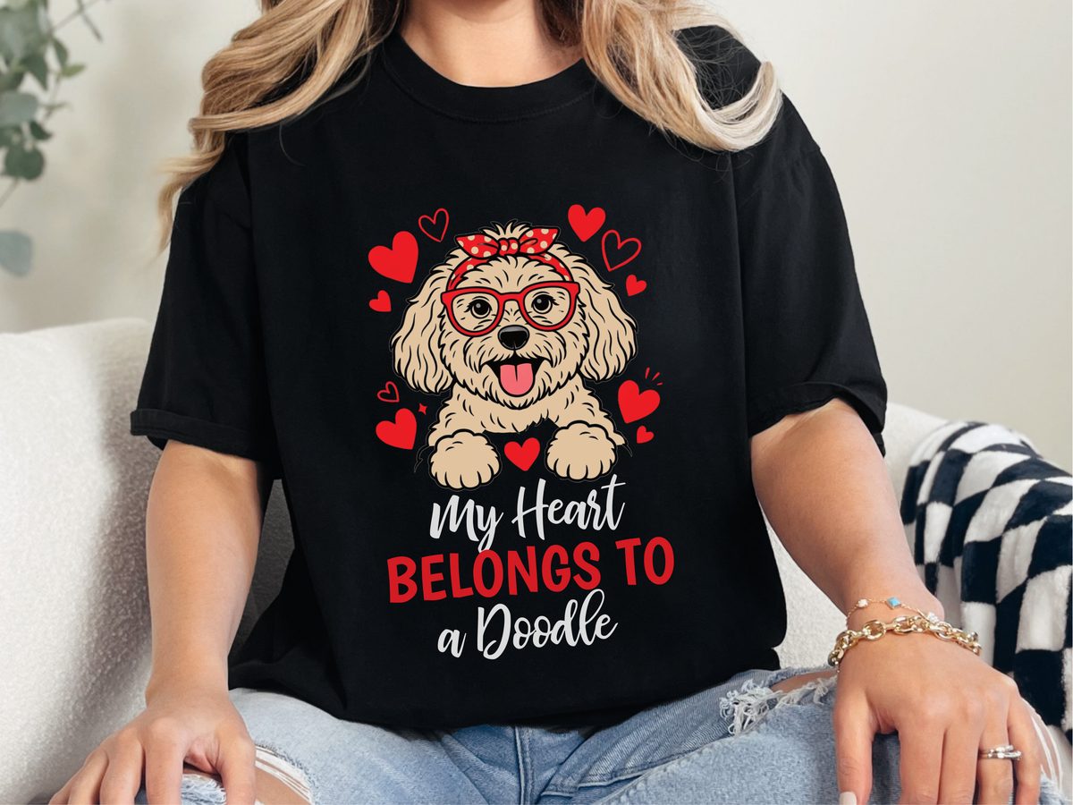 My Heart Belongs To A Doodle Comfort Colors Goldendoodle Tee Shirt