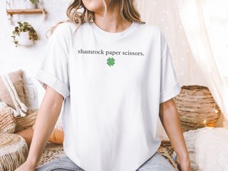 Shamrock Paper Scissors funny shirt - photo 3