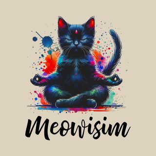 Purr Meowisim Kitty Cat Black Colorful Rainbow Feline Humor Tee