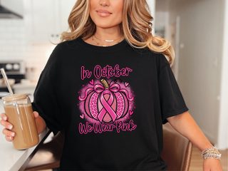 Pink Ribbon Leopard Pumpkin funny shirt - photo 2