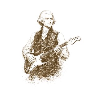 Thomas Jefferson Electric Guitar Vintage Portrait Funny Political Tee